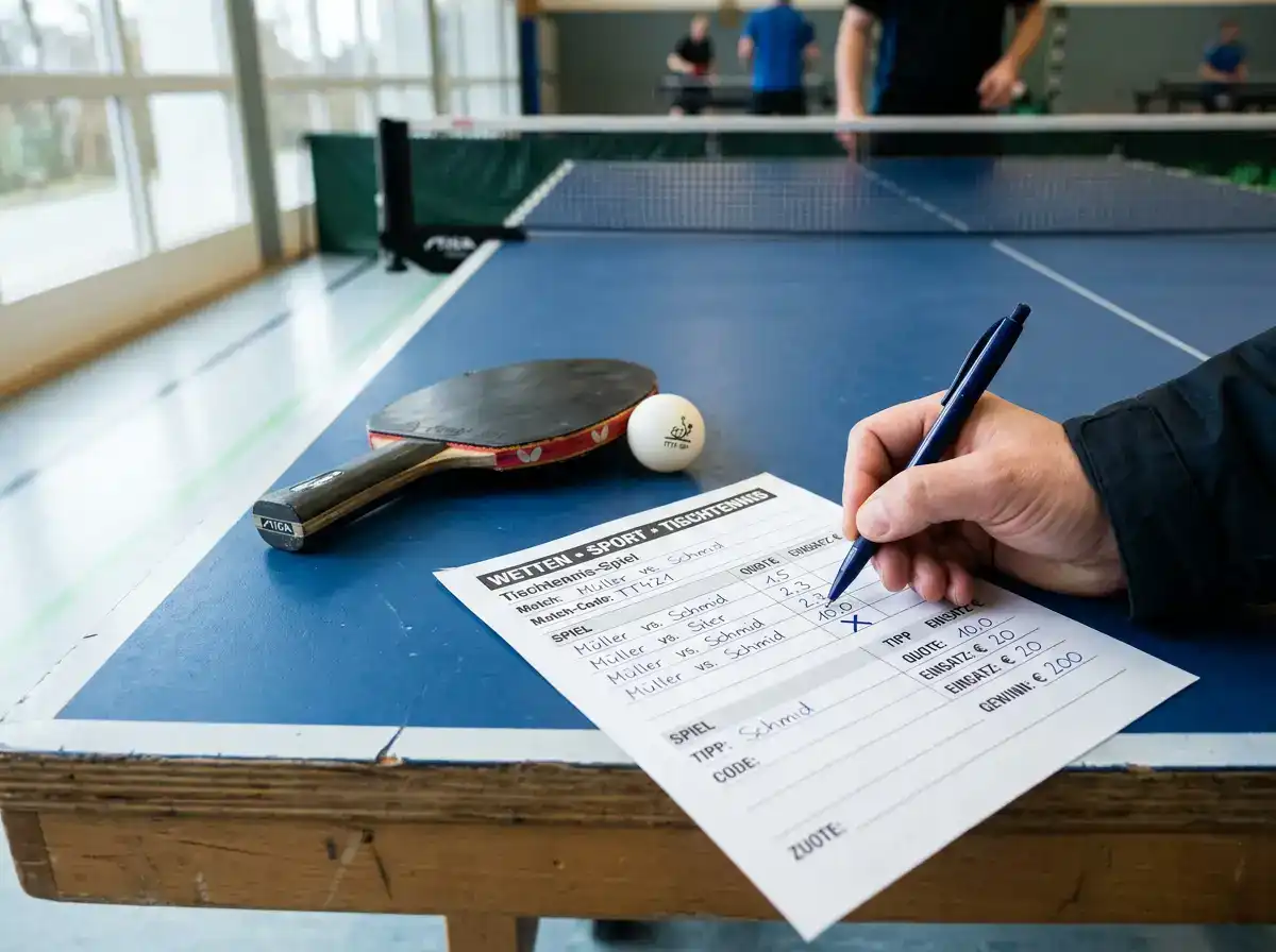 Hohe Außenseiterquote auf einem Tischtennis-Wettschein