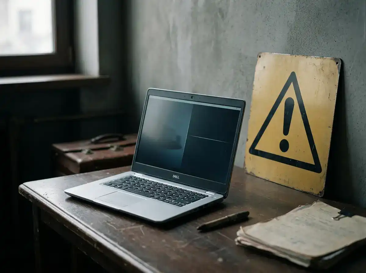 Warnschild und Laptop symbolisieren die Abgrenzung legaler von illegalen Wettangeboten
