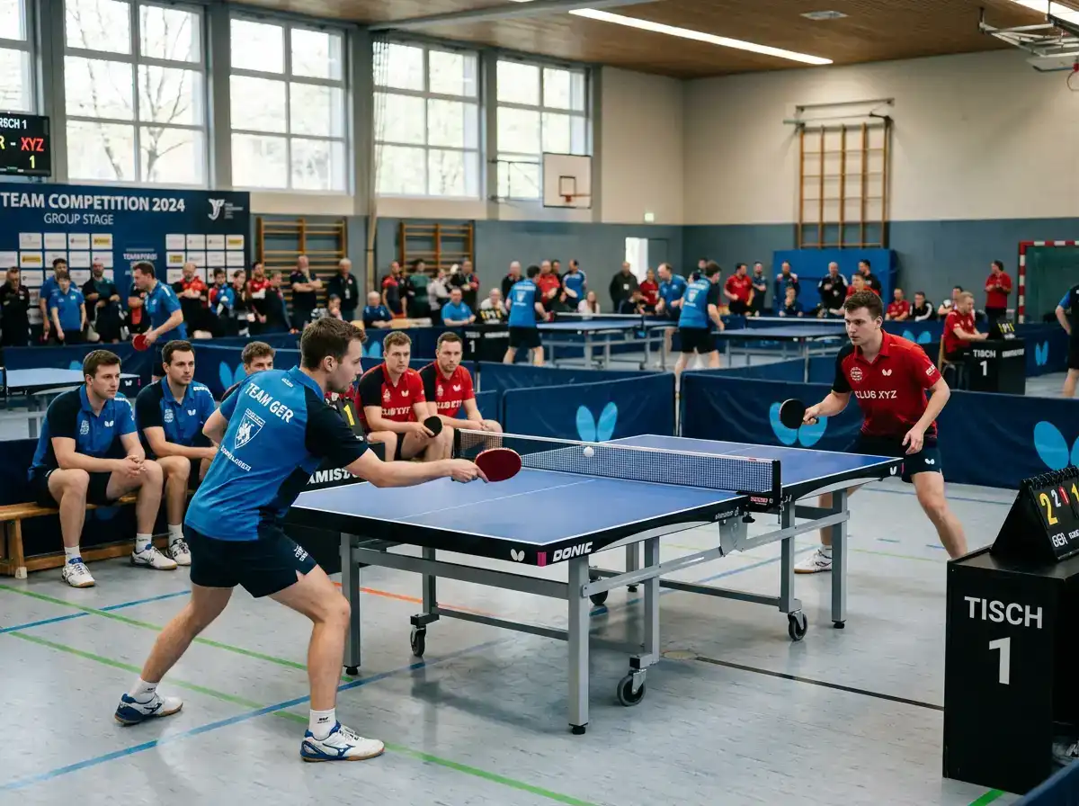 Format des Tischtennis-Mannschaftswettbewerbs mit mehreren Partien
