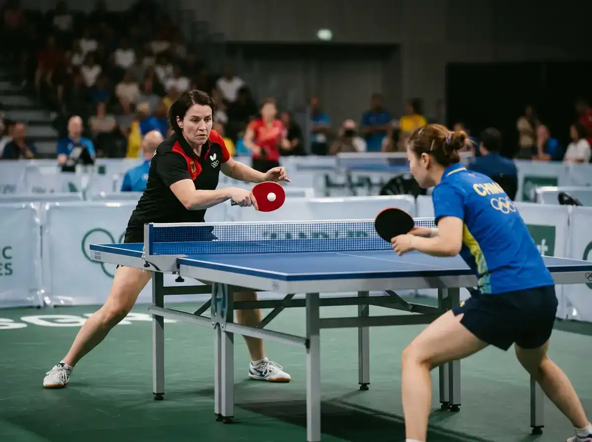 Spannungsgeladenes olympisches Medaillenmatch im Tischtennis