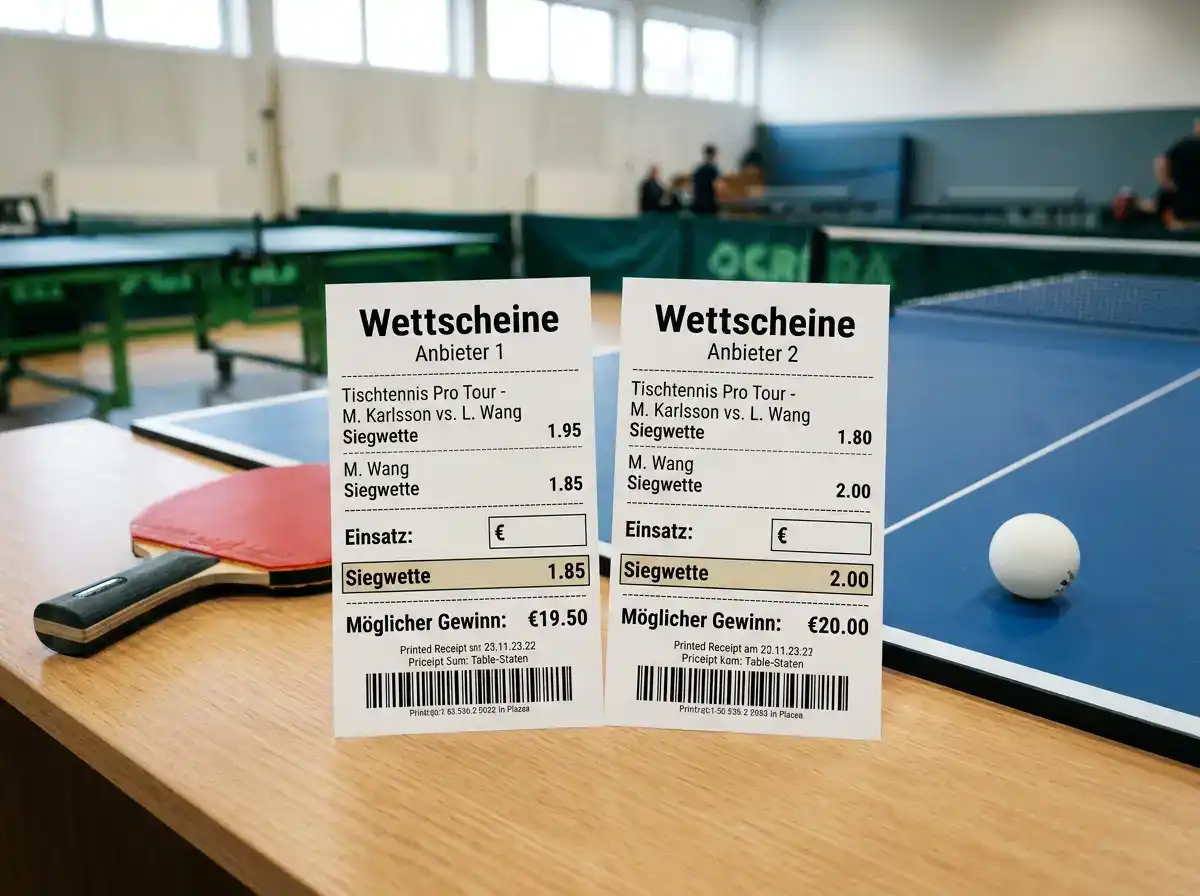 Wettschein mit Quoten zweier Anbieter im direkten Vergleich