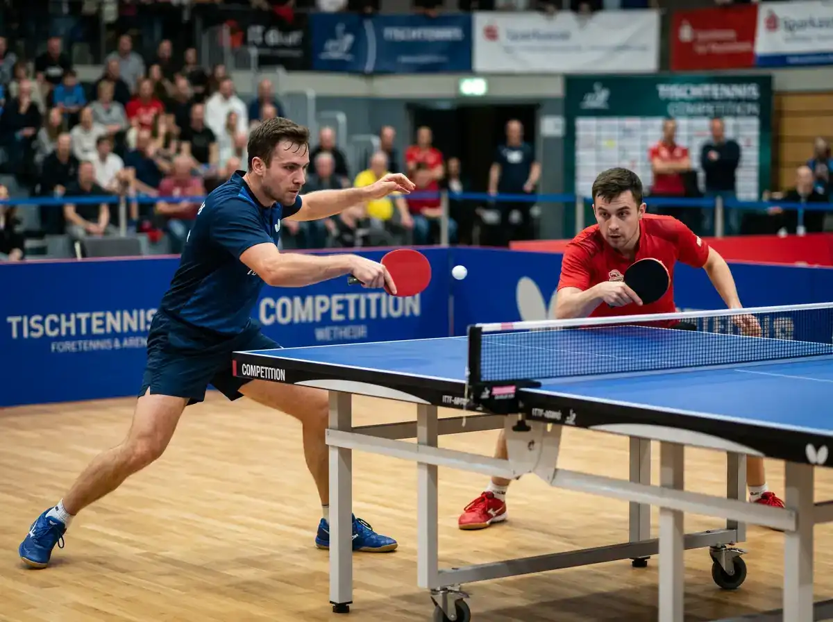 Matchup zwischen Angreifer und Verteidiger im Tischtennis