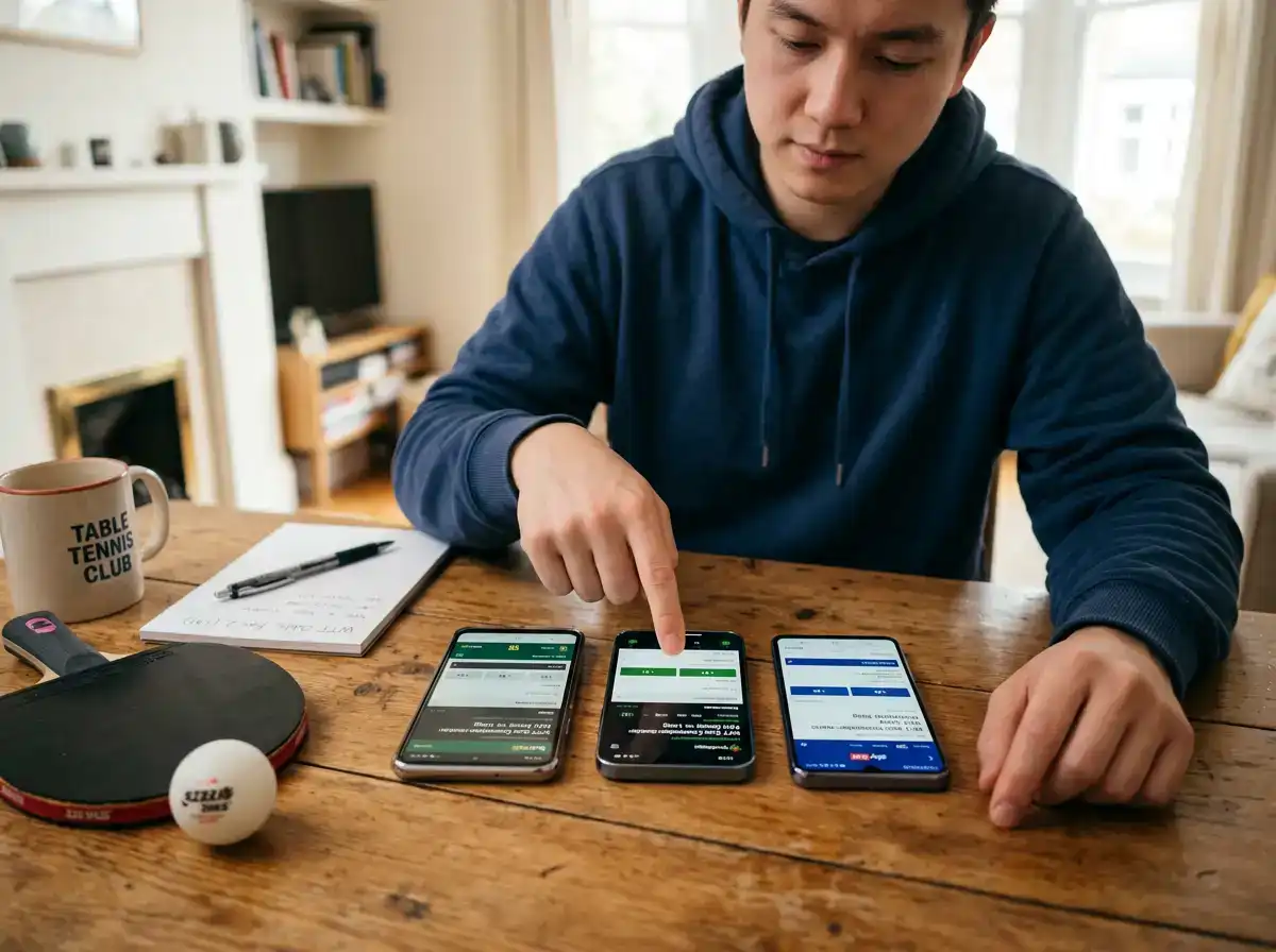 Quotenvergleich beim Tischtennis: dieselbe Wette in mehreren lizenzierten Wett-Apps prüfen