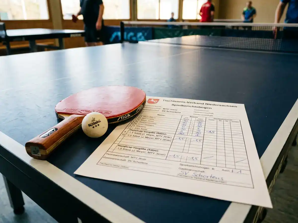 Satzhandicap im Tischtennis: dem Favoriten wird ein fiktiver Satzrueckstand vorgegeben