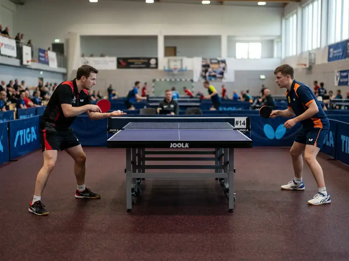 Spielsieger-Markt im Tischtennis: zwei Spieler an der Platte ohne dritte Ausgangsoption