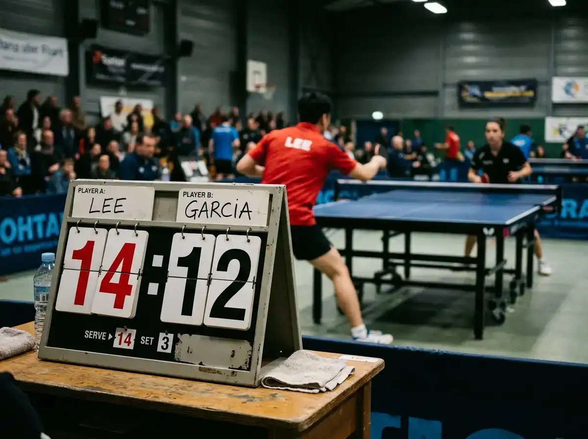 Über/Unter auf Tischtennis-Punkte mit engen Deuce-Sätzen jenseits der elf Punkte