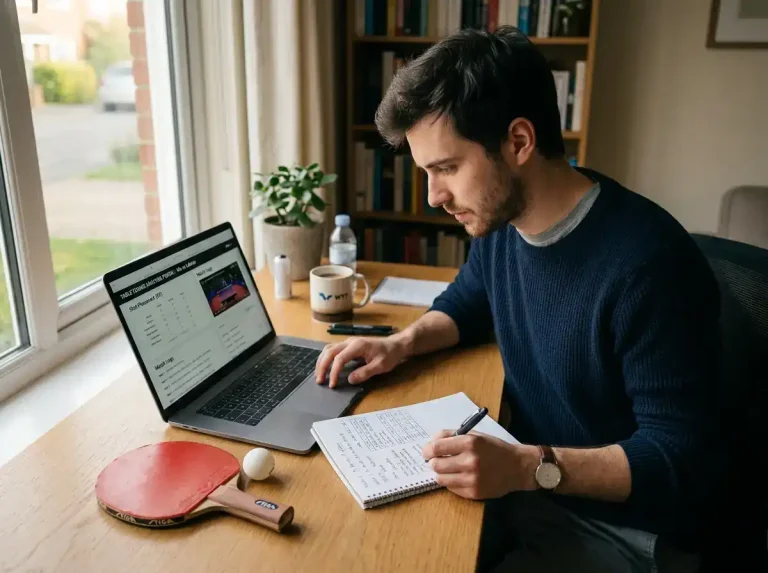 Tischtennis-Analyst studiert Form und Spielstil für eine systematische Wettstrategie