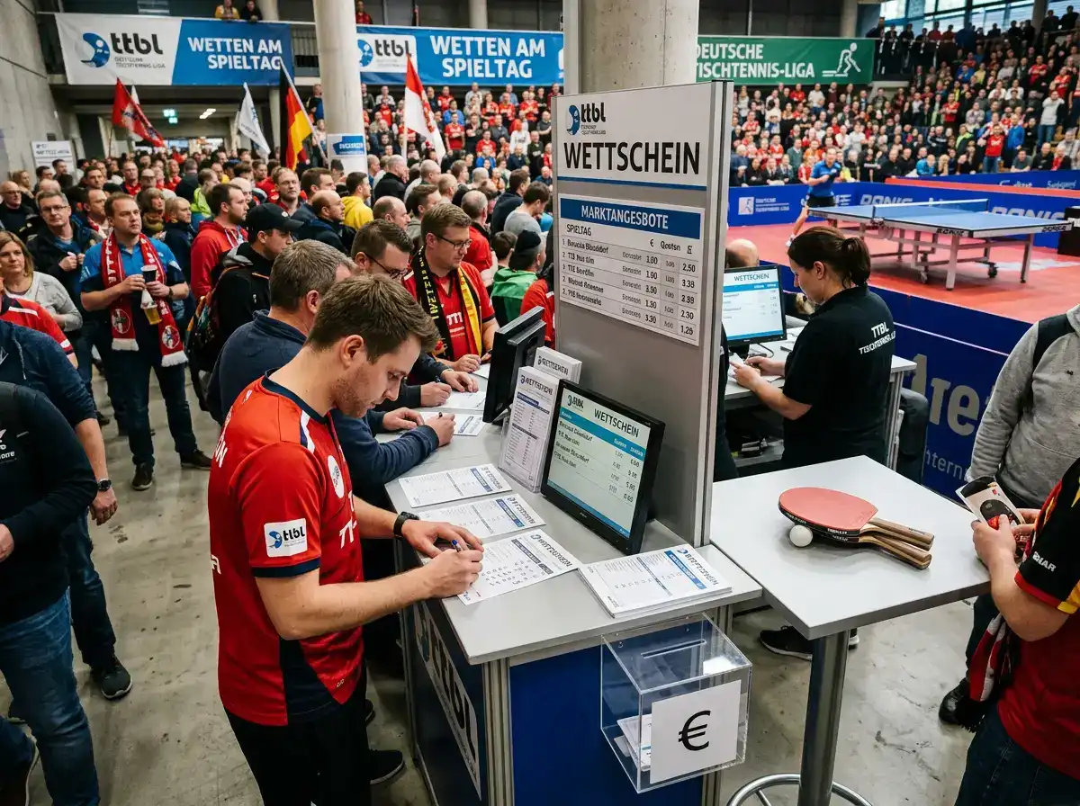Wettschein mit typischen Märkten zu einem TTBL-Ligaspiel