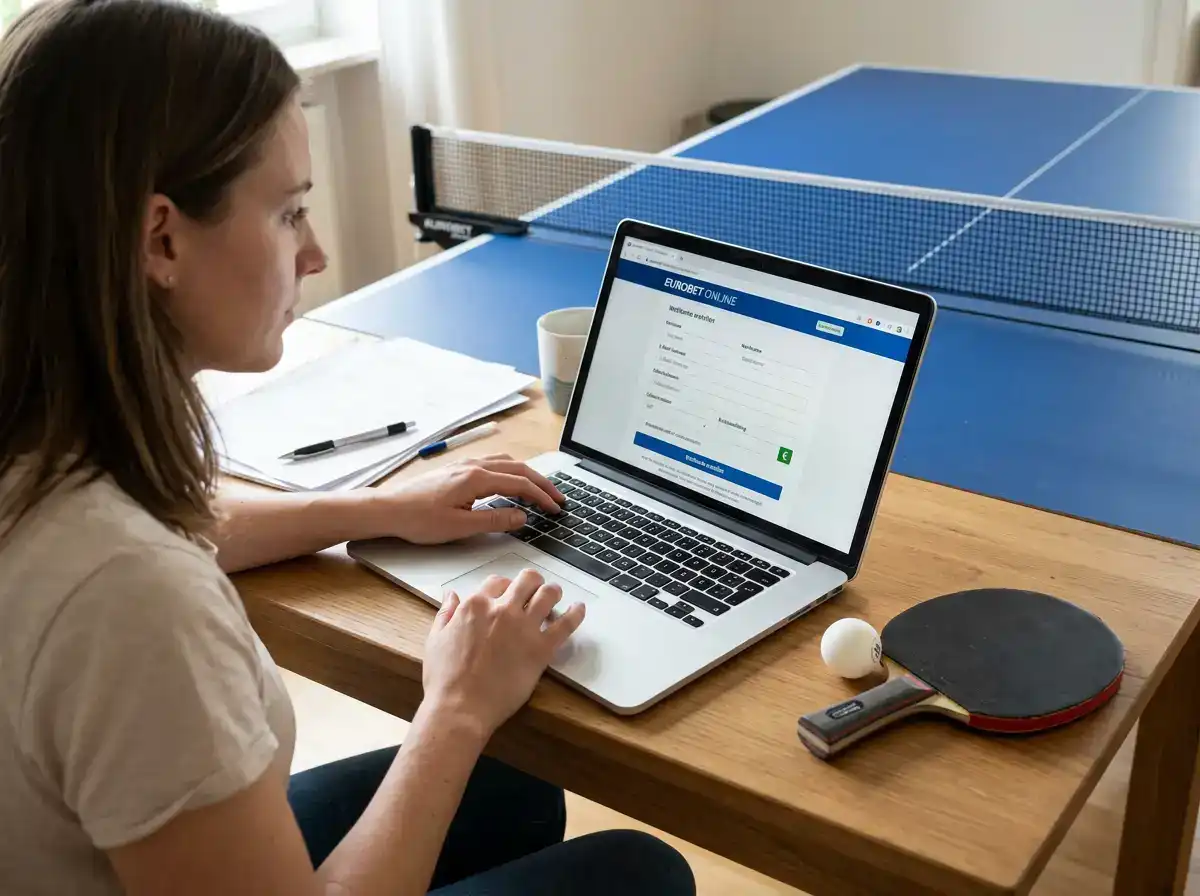 Person legt am Laptop ein neues Online-Wettkonto an
