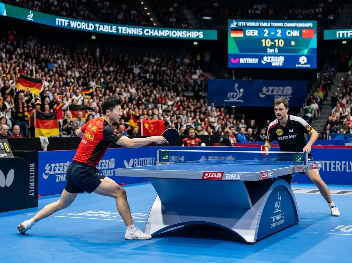 Spitzenspiel auf dem Centre Court der Tischtennis-WM